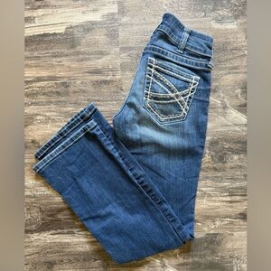 Ariat Blue Boot Cut Jeans with Decorative Stitching